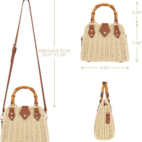 Versatile Handwoven Straw Bag for Women – Summer Essential with Stylish Handle - Picture 5 of 6